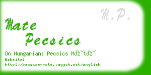 mate pecsics business card